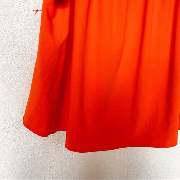 ASOS Orange Square Neck Pleated Front Top Size 14 - Picture 5 of 7